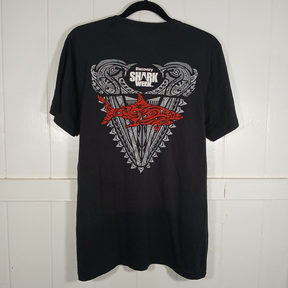 Crazy Shirts Discovery Shark Week Pima Cotton Graphic T-Shirt Mens Black Medium*
